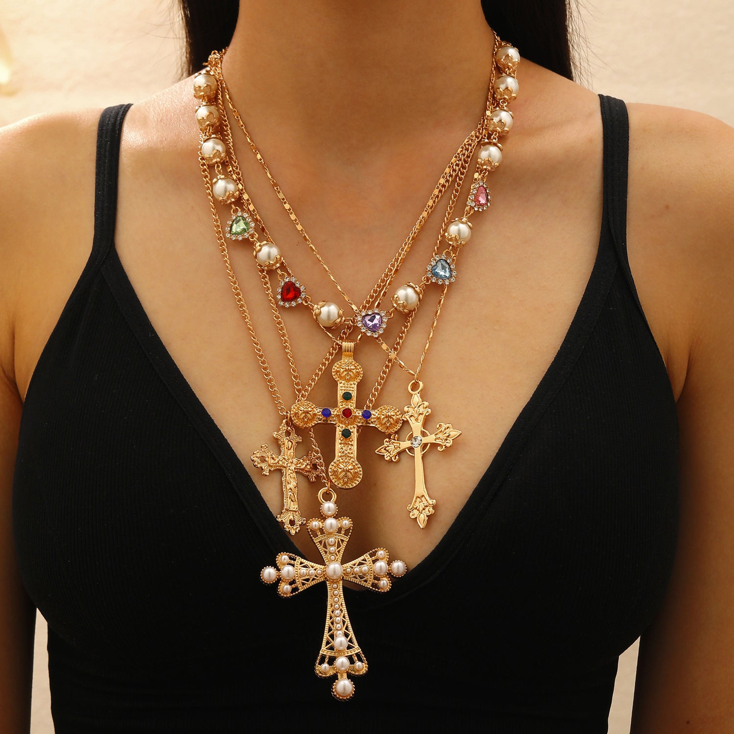 Wholesale Colored Diamond Cross Pendant